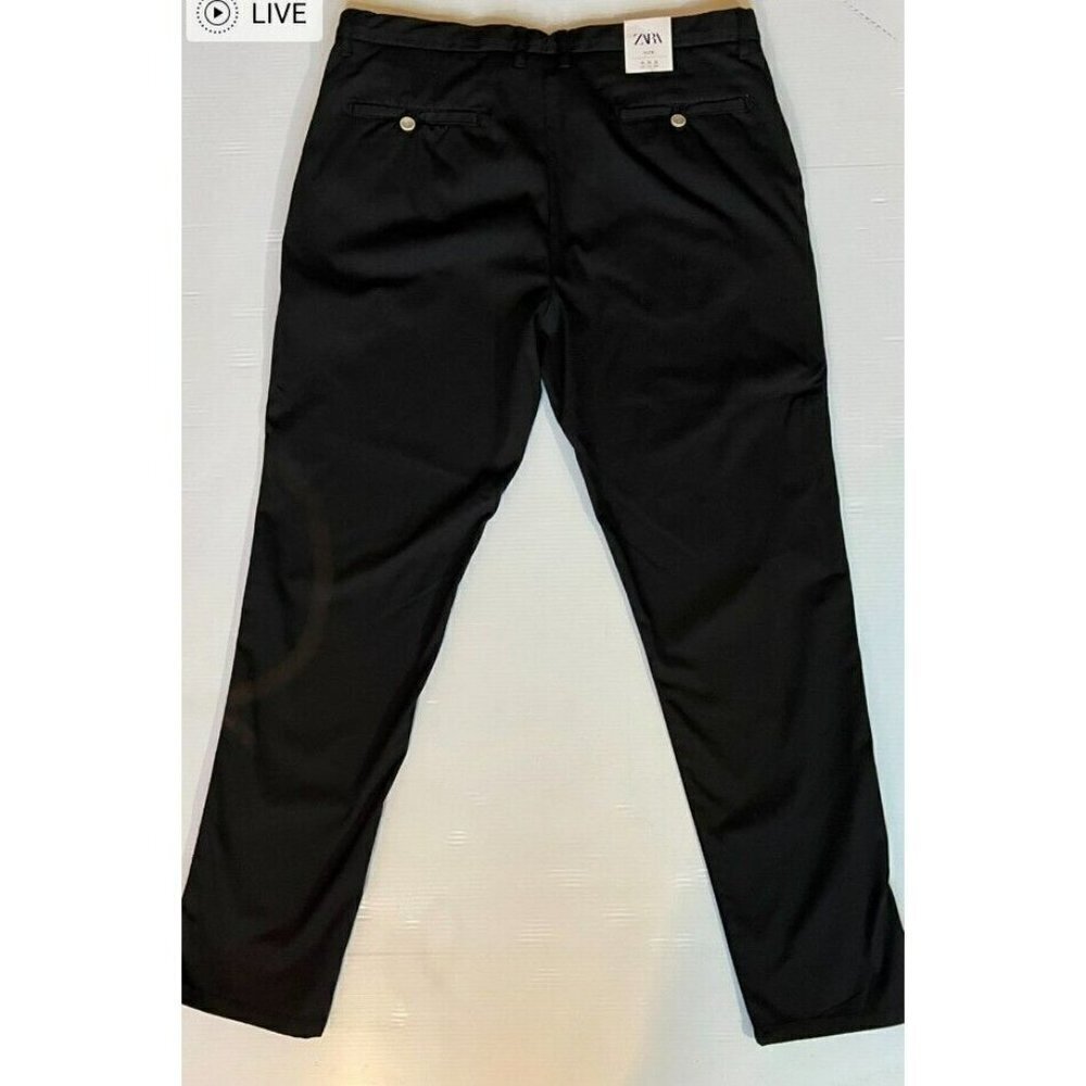 NEW ZARA MAN BLACK CHINo trousers PANTS Trousers Size USA 36 #2069 445